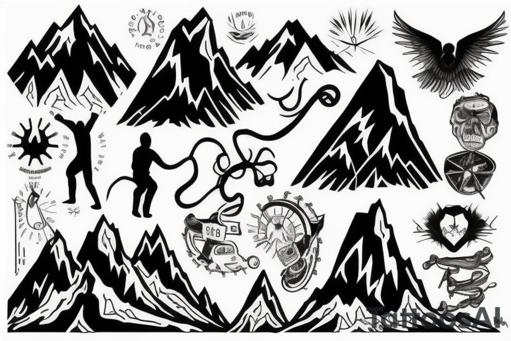 climbing mountains tattoo idea