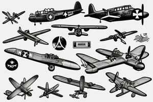 WWII airplane, family, brazil tattoo idea