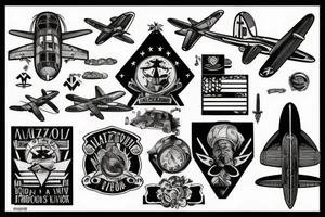 WWII airplane, family, brazil tattoo idea