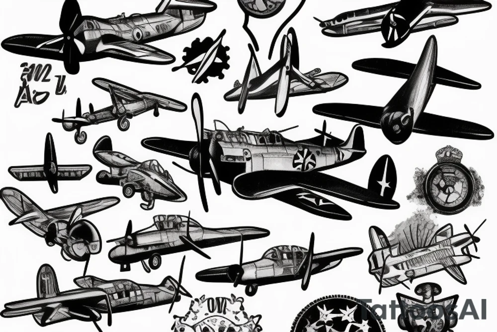 WWII airplane, family tattoo idea