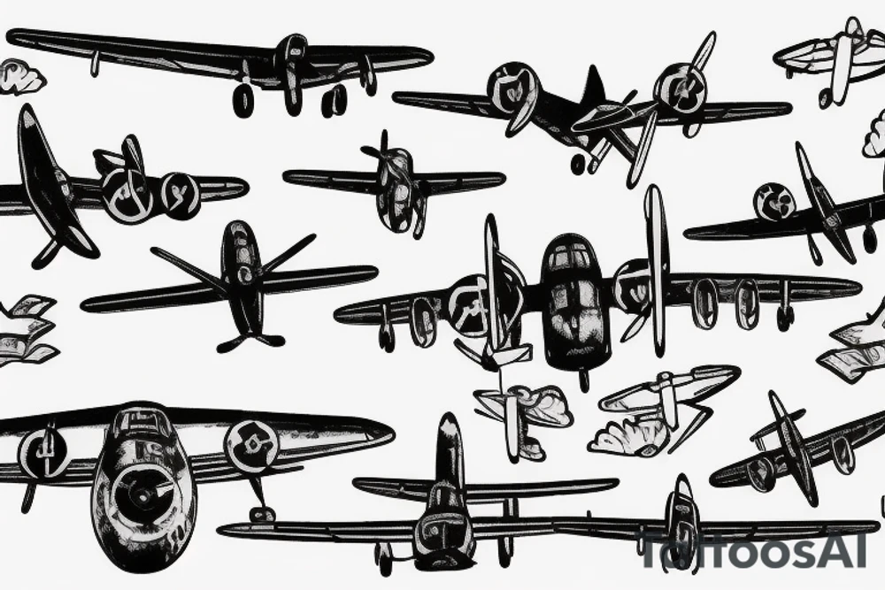 WWII airplane, family tattoo idea