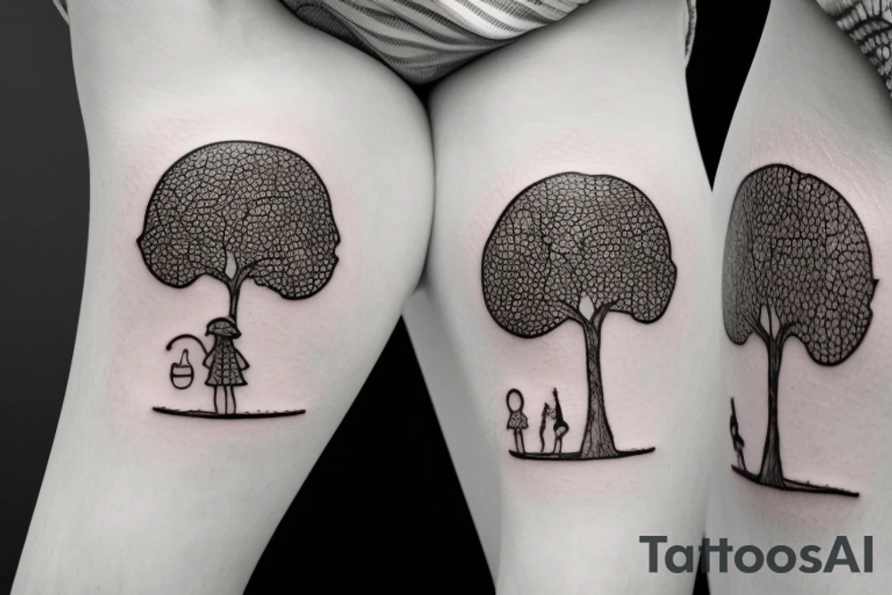 little girl climbing a tree tattoo idea