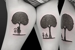 little girl climbing a tree tattoo idea