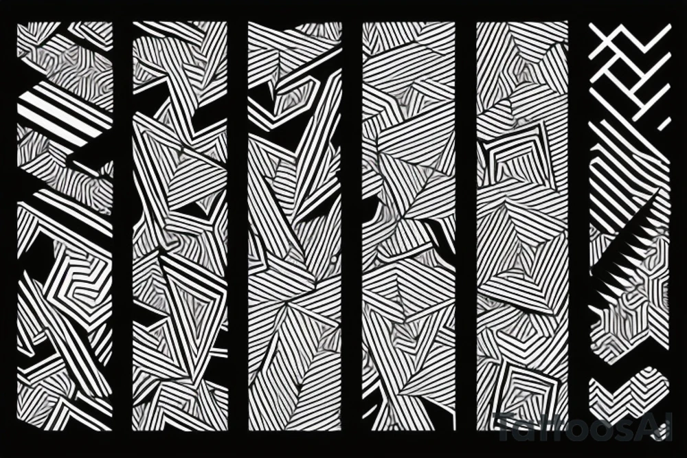 Abstract design mountain runs geometric tattoo idea
