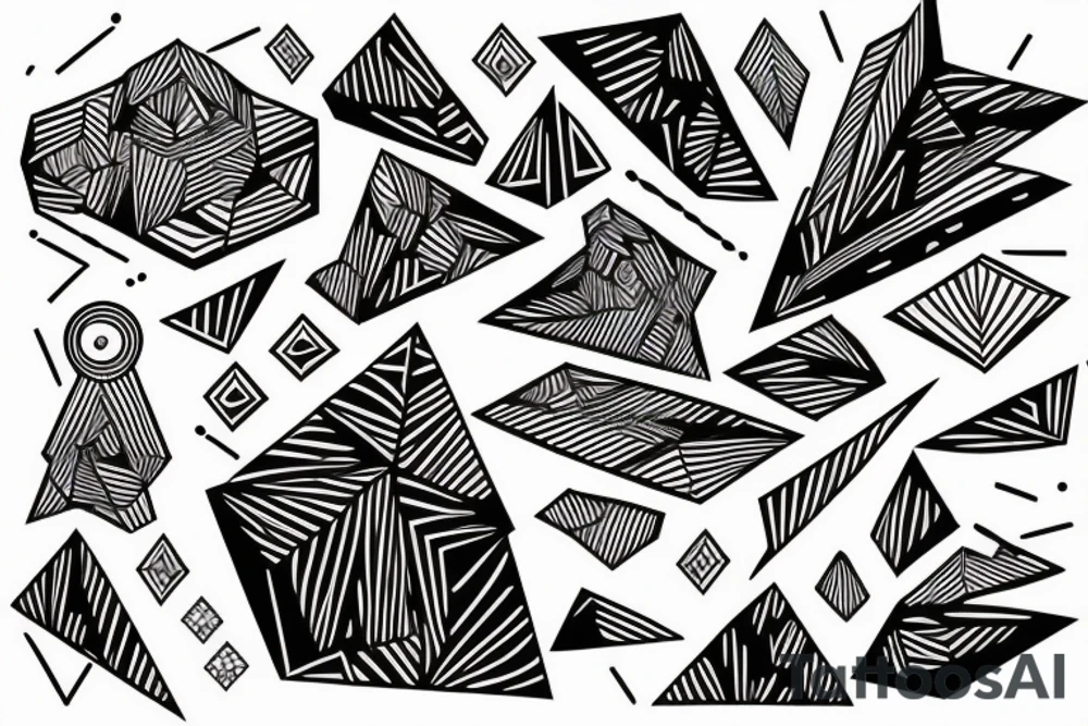 Abstract design mountain runs geometric tattoo idea