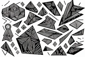 Abstract design mountain runs geometric tattoo idea