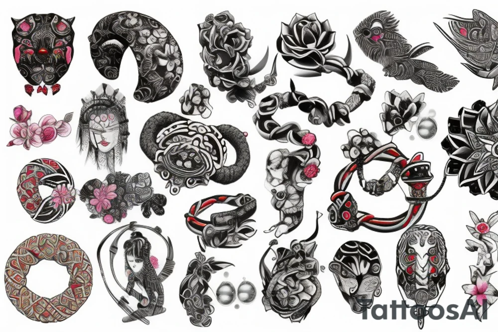Neotraditional bracelet tattoo idea