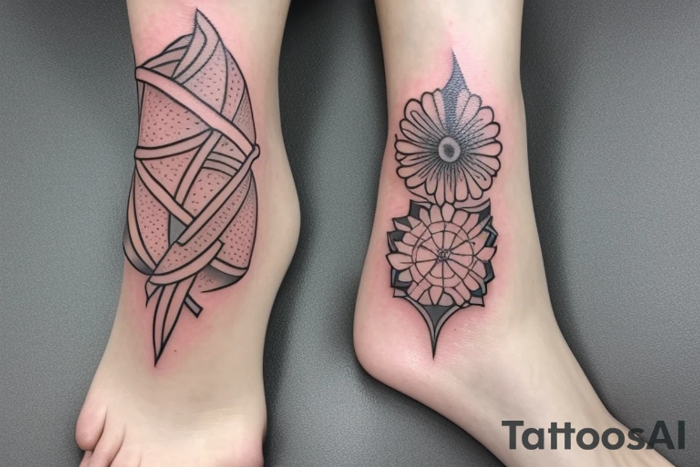 Neotraditional ankle bracelet tattoo idea