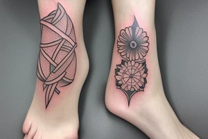 Neotraditional ankle bracelet tattoo idea