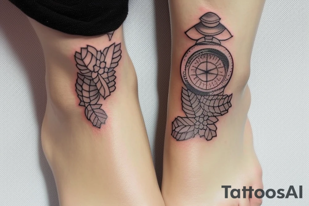 Neotraditional ankle bracelet tattoo idea