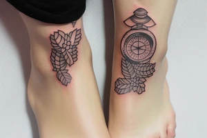 Neotraditional ankle bracelet tattoo idea