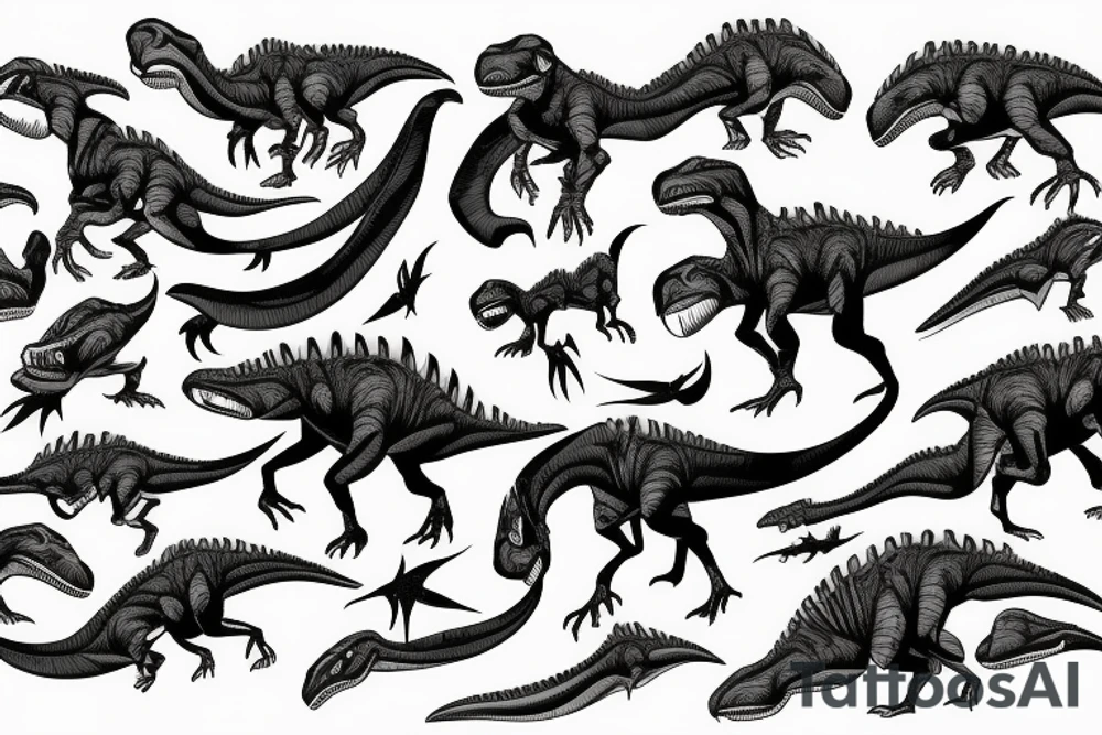 Raptor dinosaur tattoo idea