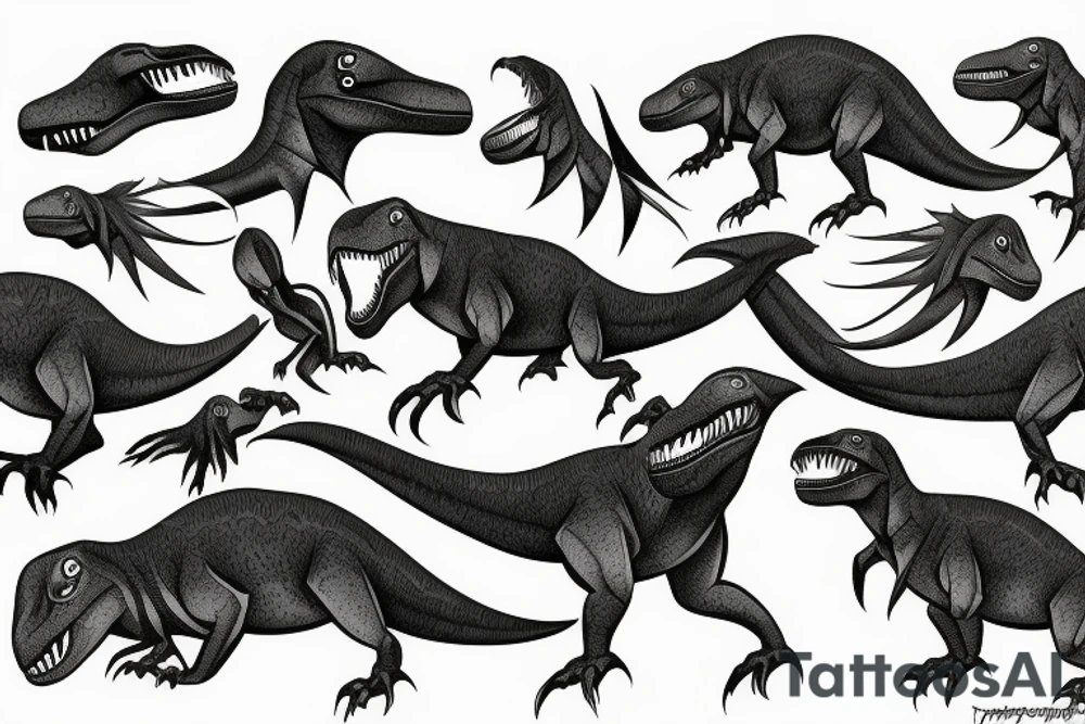 Raptor dinosaur tattoo idea