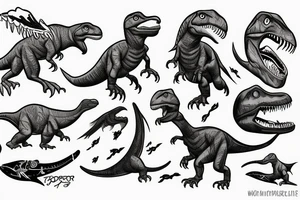 Raptor dinosaur and astronaut tattoo idea