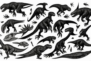 Raptor dinosaur and astronaut tattoo idea