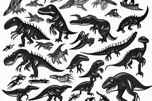 Raptor dinosaur and astronaut tattoo idea