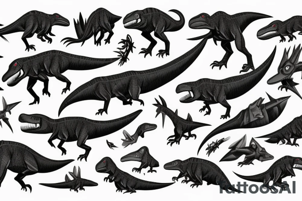 Raptor dinosaur and astronaut tattoo idea