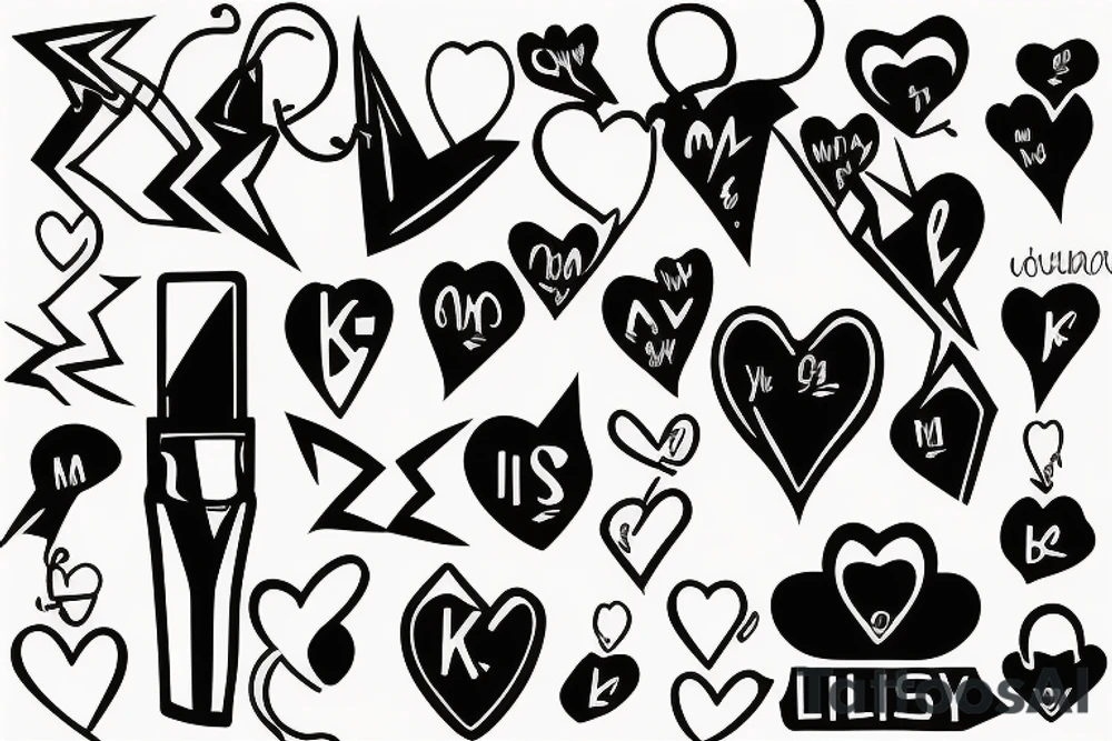 electric kiss simple tattoo idea