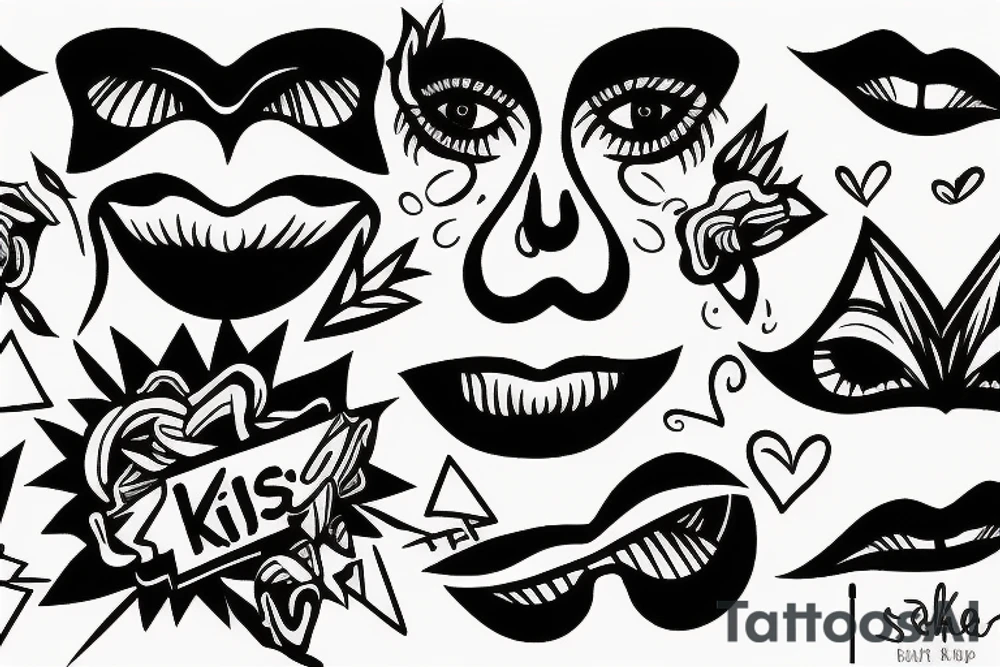 electric kiss simple tattoo idea