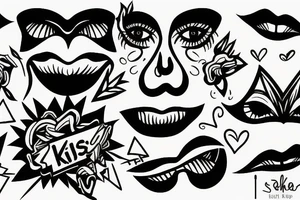 electric kiss simple tattoo idea