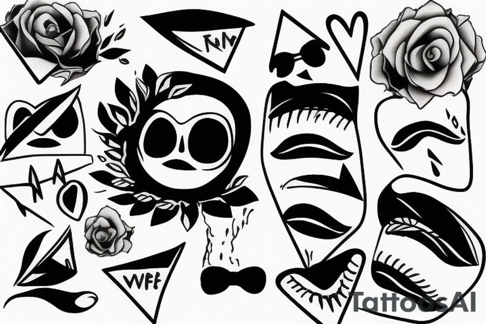 electric kiss simple tattoo idea