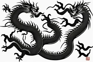 Chinese dragon with goth demon elements that covers upper arm tattoo idea