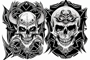dragon with demonic skull elements that covers full upper arm tattoo idea