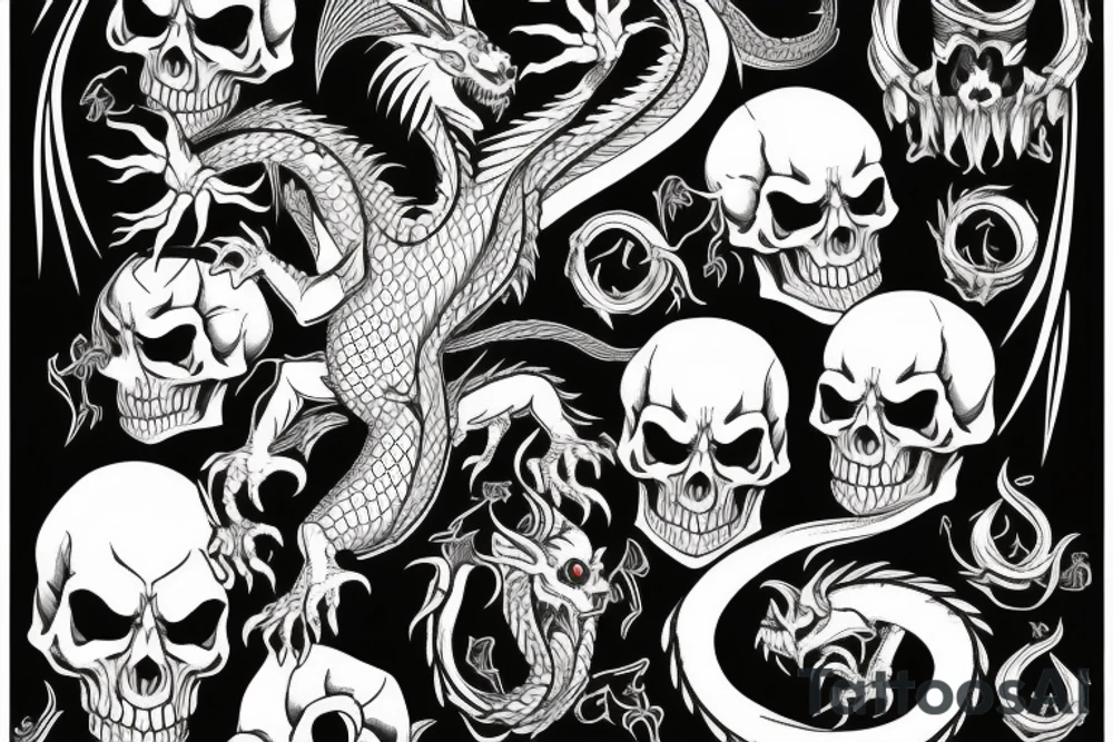 dragon with demonic skull elements that covers full upper arm tattoo idea dragon with demonic skull elements that covers full upper arm tattoo idea