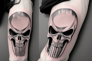 punisher skull in grim reaper hood tattoo idea
