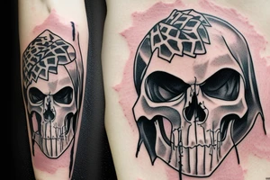 punisher skull in grim reaper hood tattoo idea