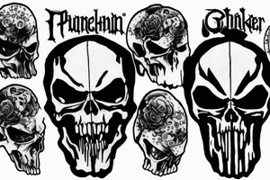 punisher skull in grim reaper hood tattoo idea