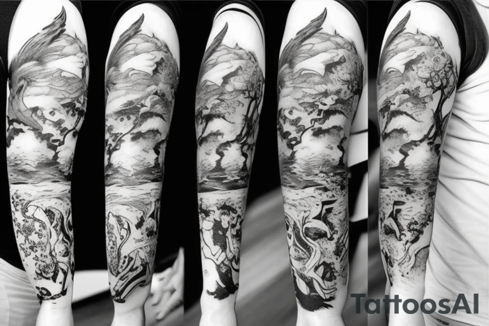 cats, dragons tattoo idea