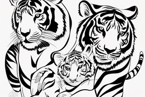 children.  Daughter as a princess and son as tiger combined. tattoo idea