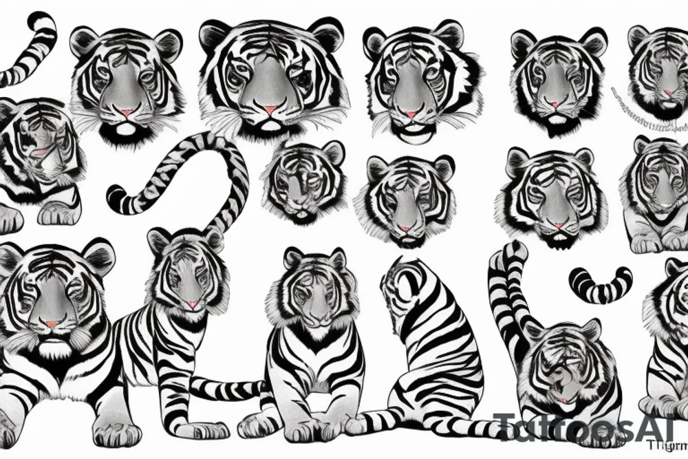 children.  Daughter as a princess and son as tiger combined.   east indian theme tattoo idea