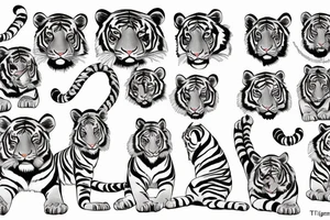 children.  Daughter as a princess and son as tiger combined.   east indian theme tattoo idea