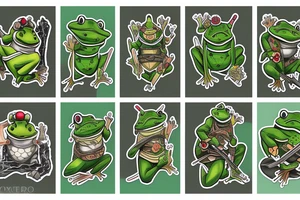 green frog in samurai armor tattoo idea