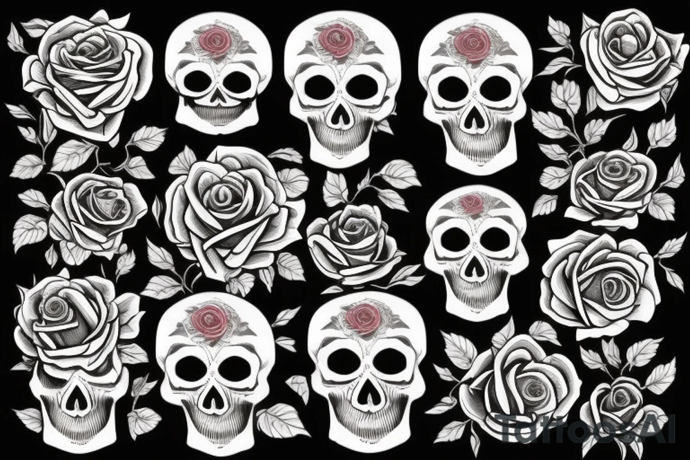 Skull with rose tattoo idea