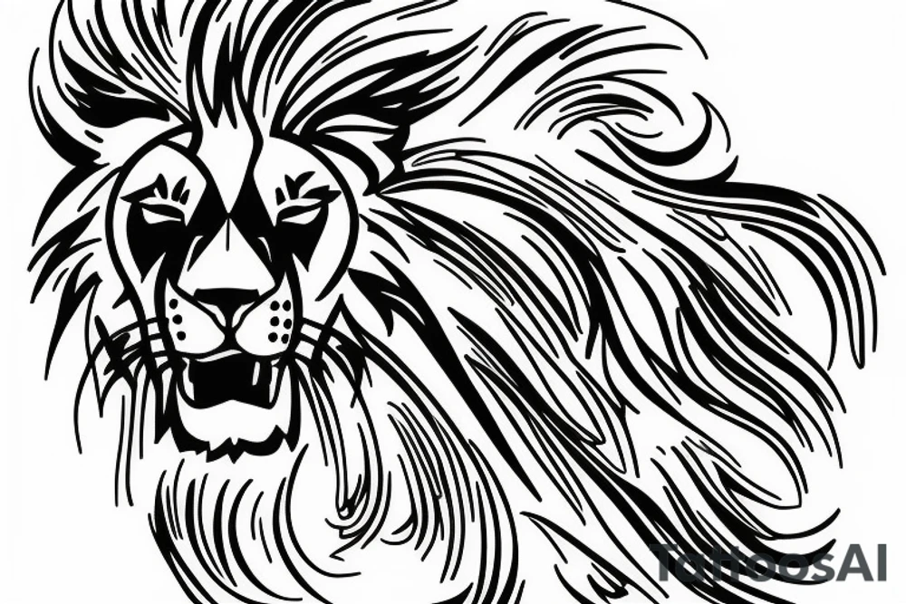 Lion with a cross tattoo idea