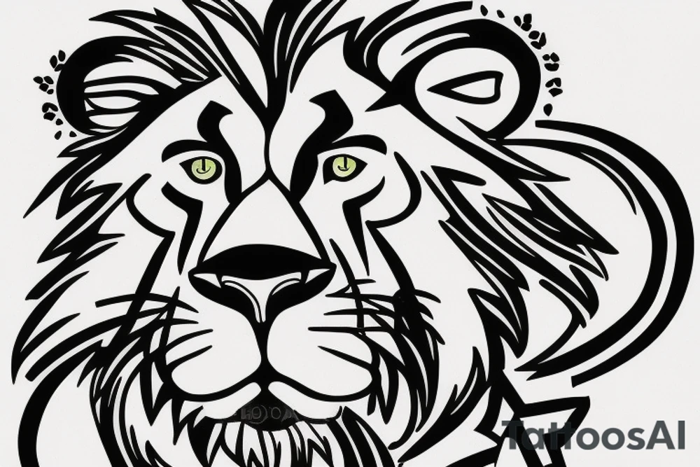 Lion with a cross tattoo idea