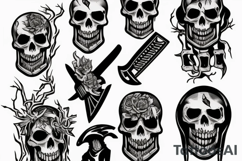 Grim reaper holding a chainsaw tattoo idea