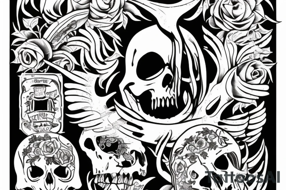 Grim reaper in full costume holding a chainsaw tattoo idea