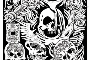 Grim reaper in full costume holding a chainsaw tattoo idea