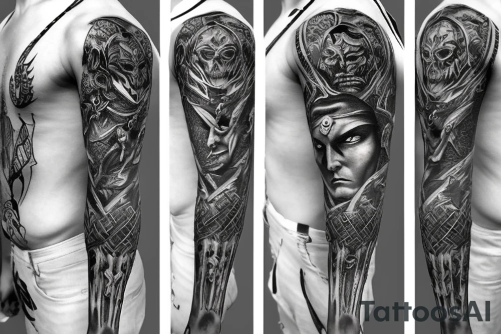 Serbian mid-evil warriors sleeve tattoo idea