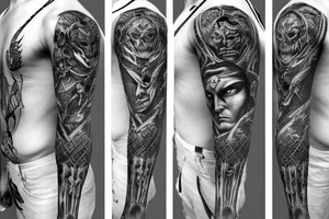 Serbian mid-evil warriors sleeve tattoo idea
