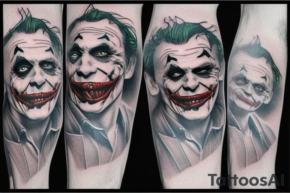 a hyper realistic tattoo of the Joker on men chest tattoo idea
