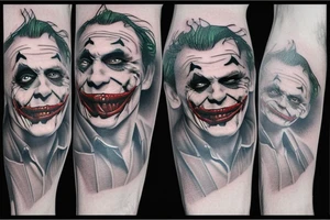 a hyper realistic tattoo of the Joker on men chest tattoo idea