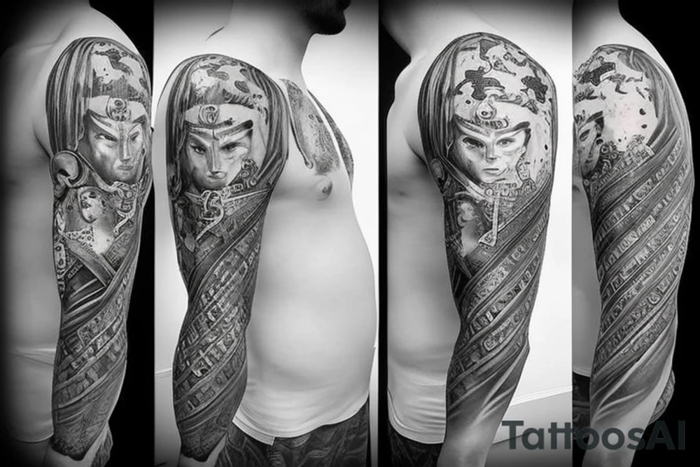 Serbian warriors sleeve tattoo idea