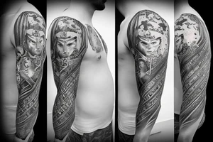 Serbian warriors sleeve tattoo idea