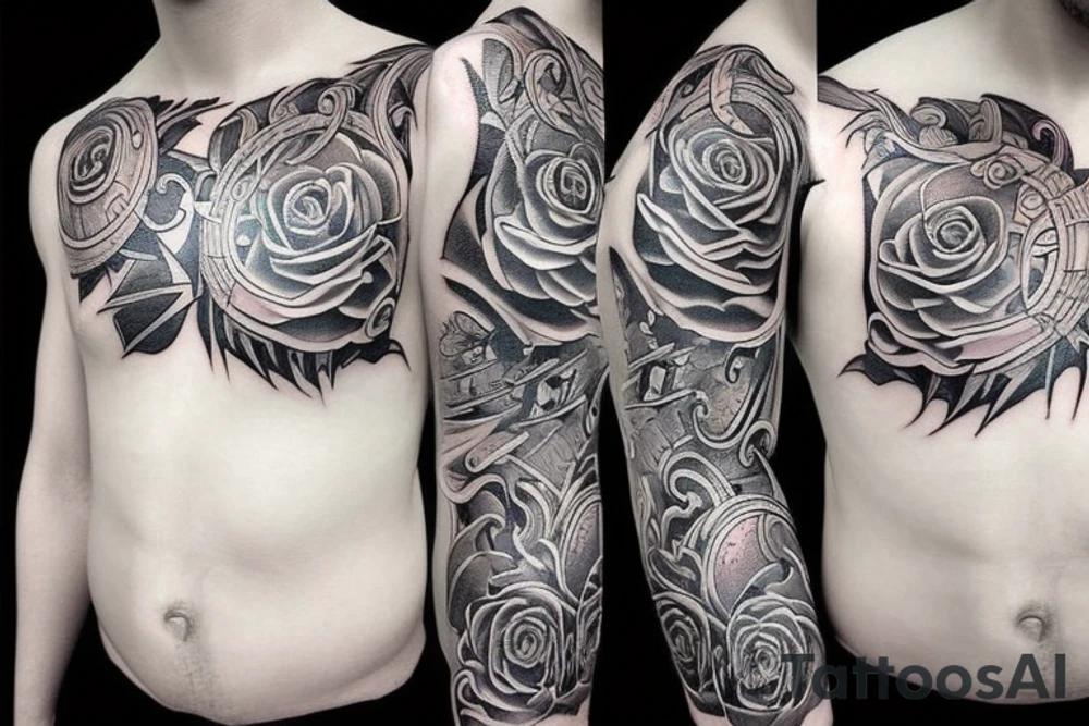 Warrior tattoo sleeve tattoo idea