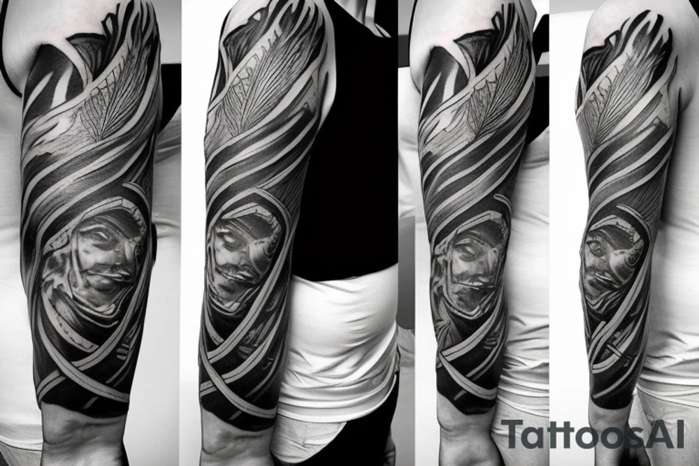 Warrior tattoo sleeve tattoo idea